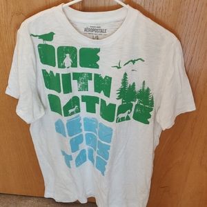 NWOT Aeropostale slogan men's tshirt large L white